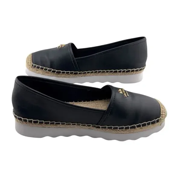 Coach Women Rye Nappa Leather Espadrille Flat Shoes Midnight Navy Sz 5.5 NEW‎ - Picture 8 of 11
